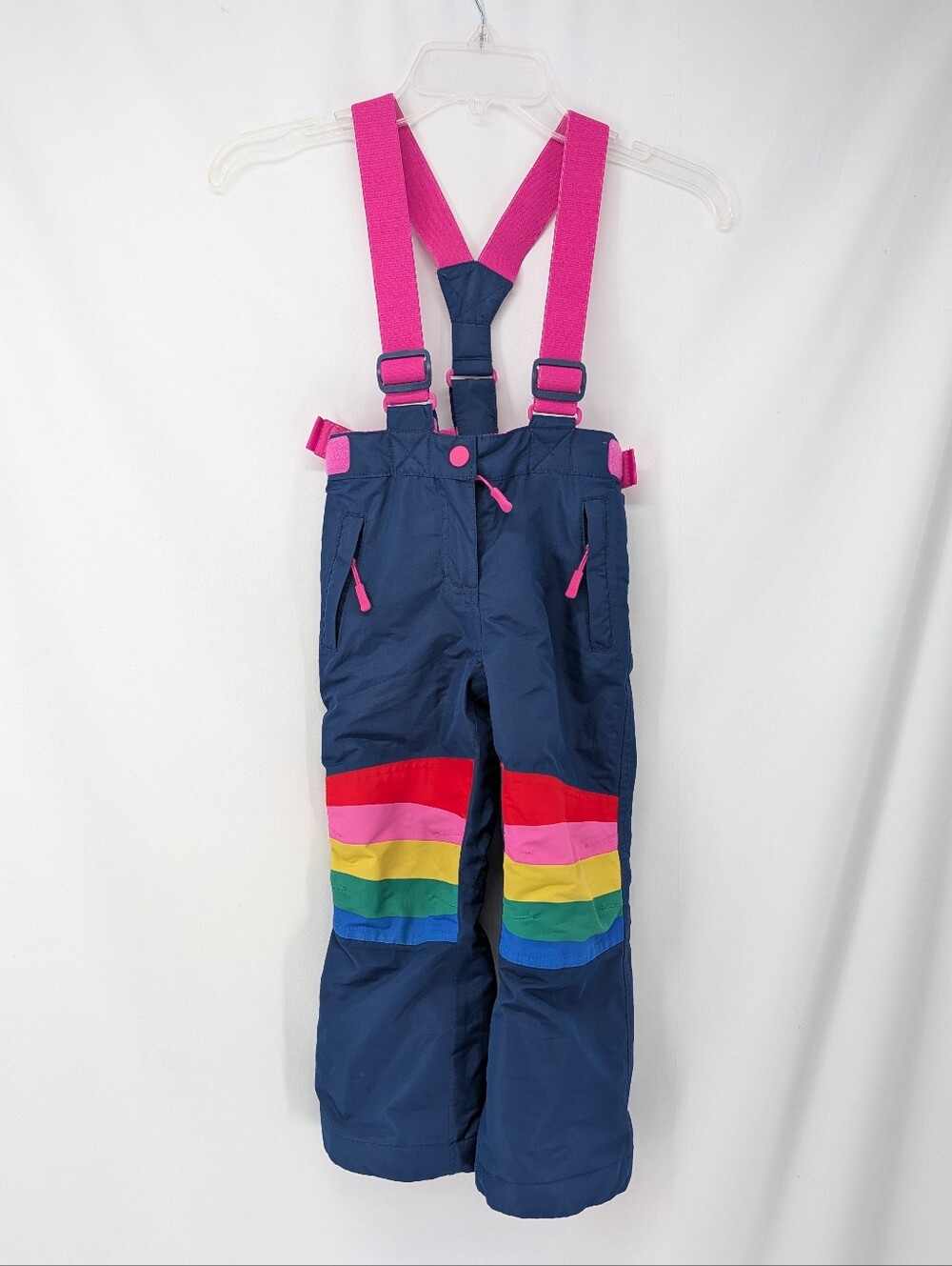 Mini Boden Snow Pants Rainbow Knees Navy Pink Size 4-5Y Winter Snow Colorful